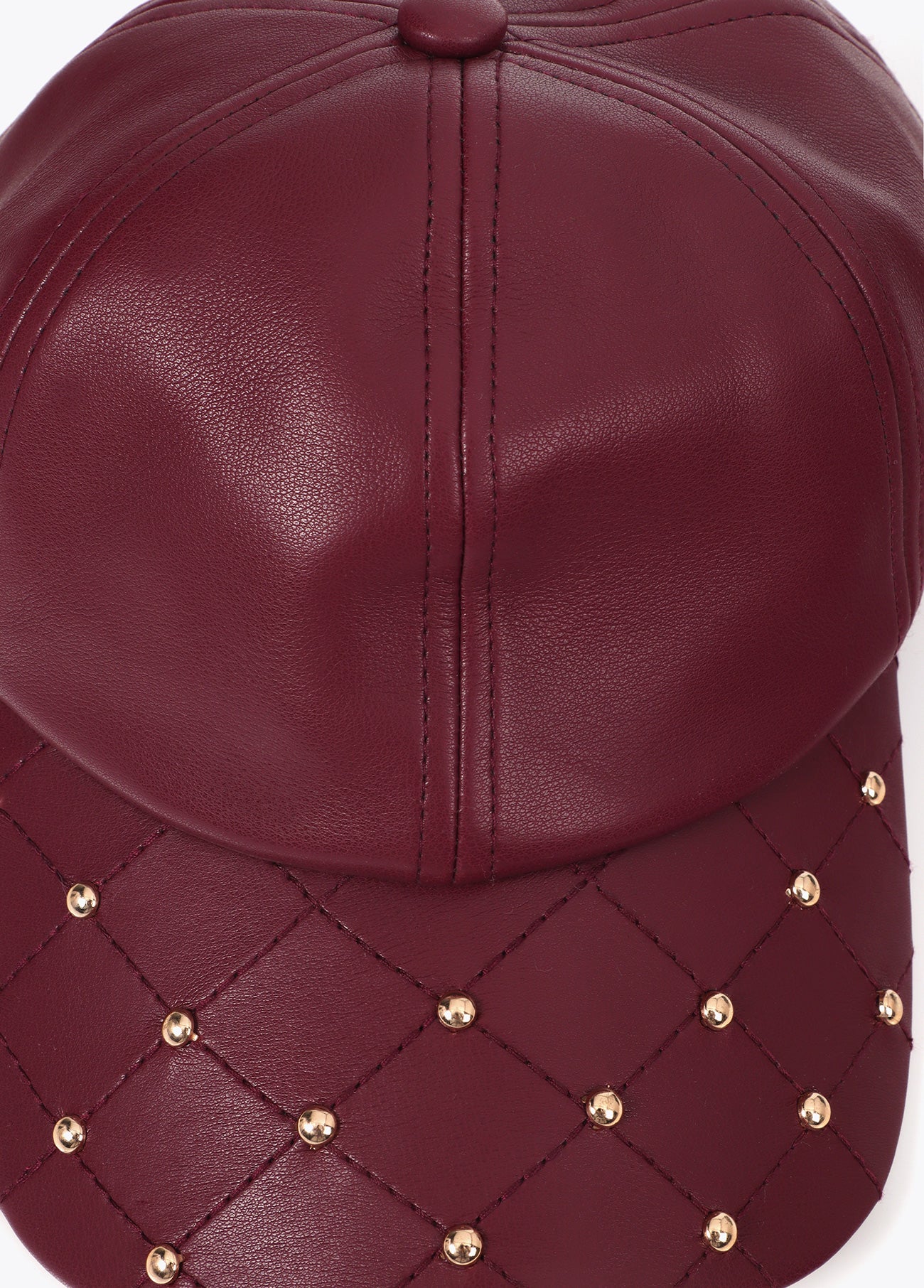 Leather Effect Cap with Stud Details