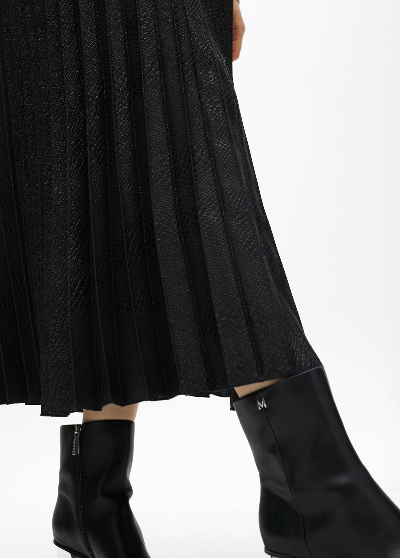 Pleated Midi Skirt Animal Print