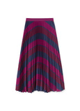 Pleated Skirt with Stripe Print