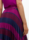 Pleated Skirt with Stripe Print