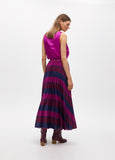 Pleated Skirt with Stripe Print