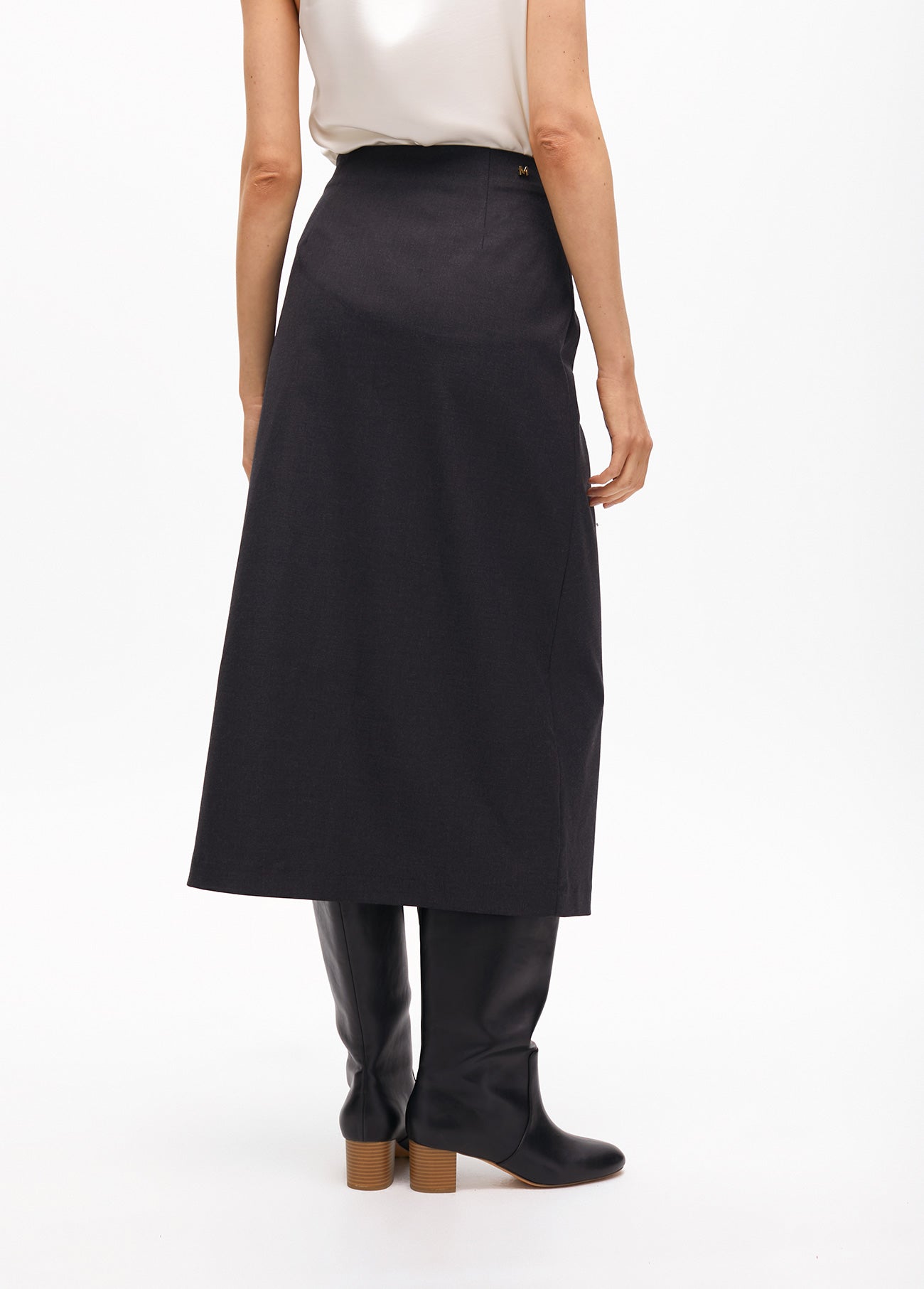 Ruched Asymmetric Skirt