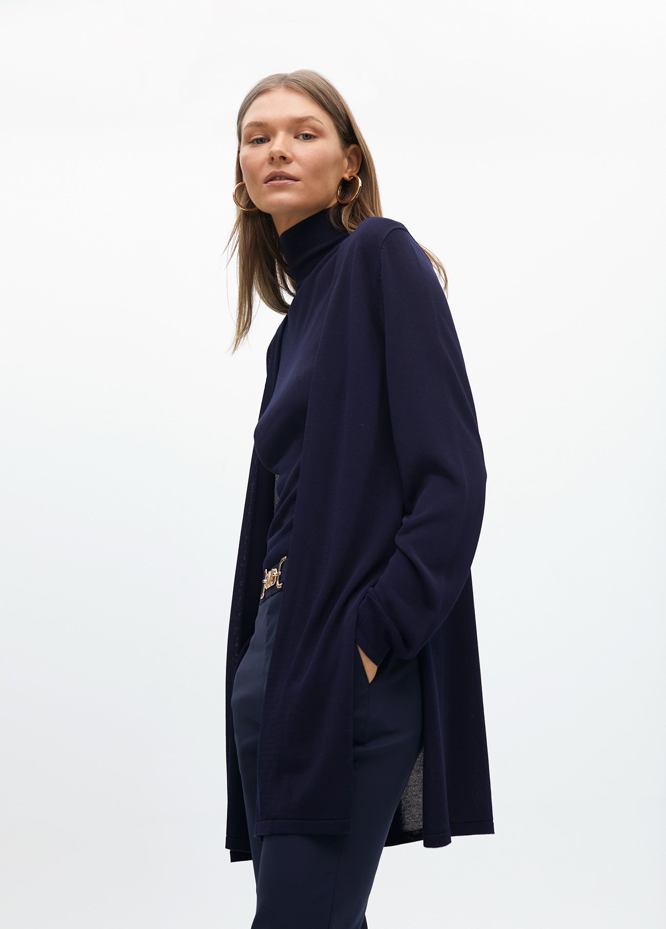 Long Cardigan with Side Slits