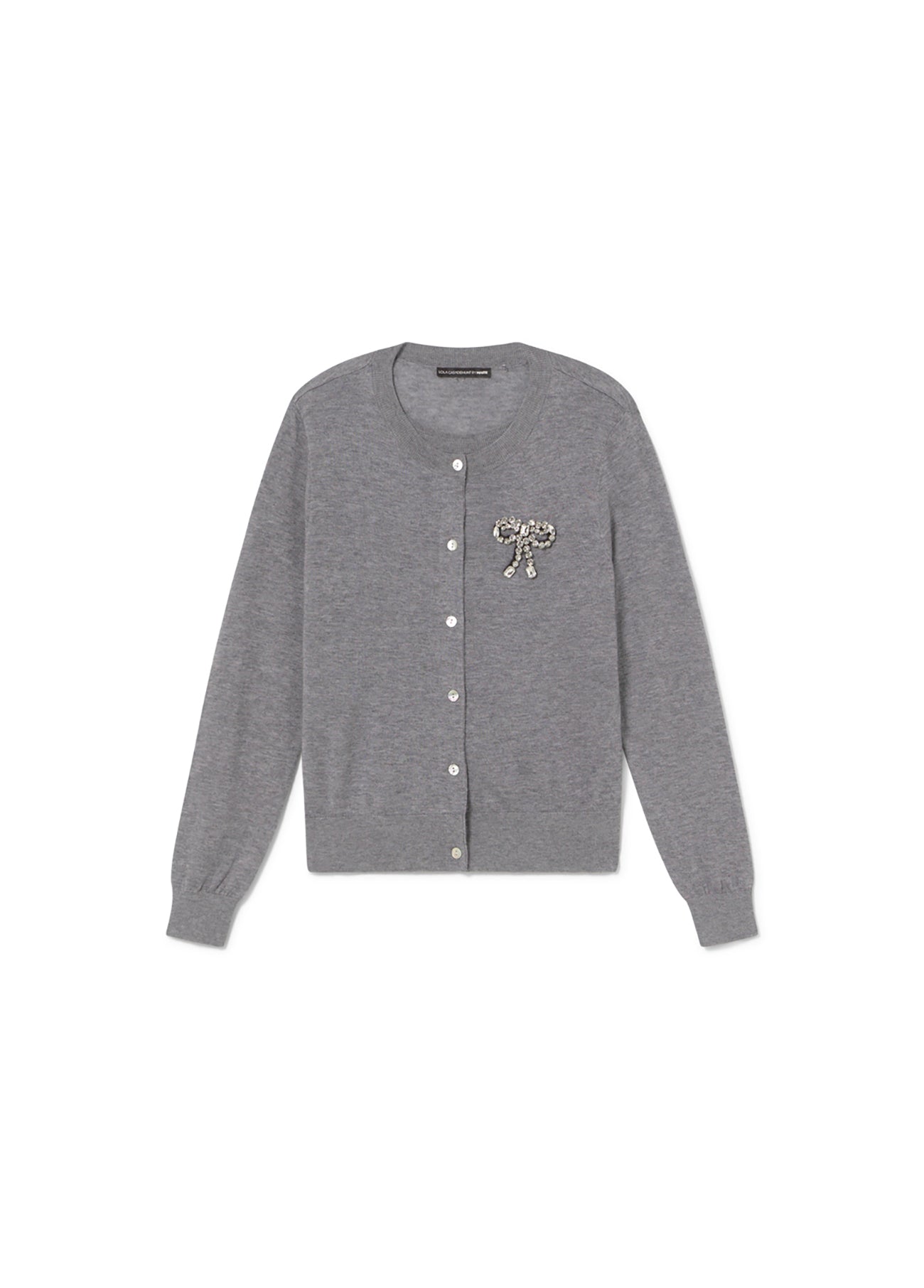 Two-Piece Cardigan with Bow Jewel