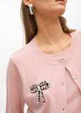 Two-Piece Cardigan with Bow Jewel