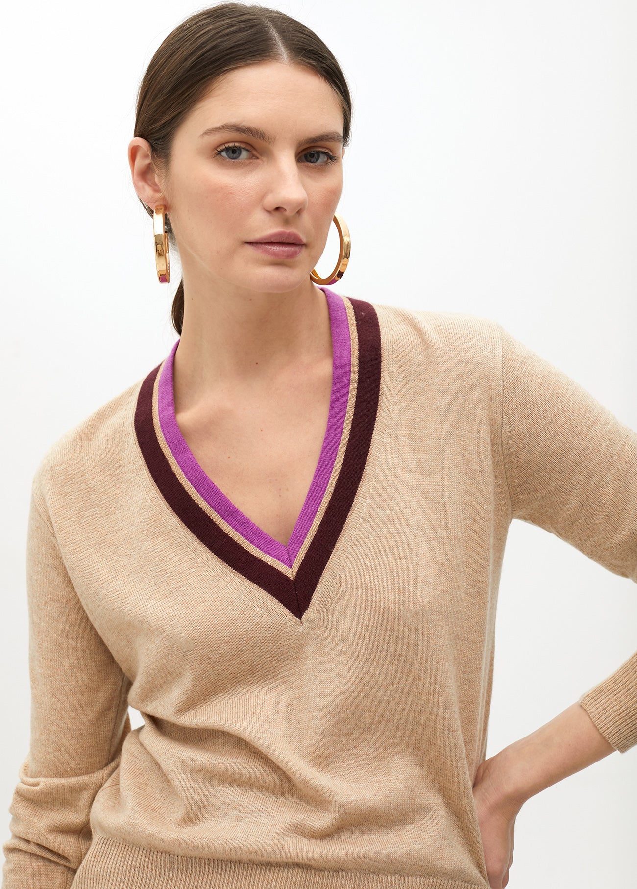 Bicolor Neck Sweater