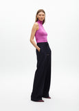 Straight Trousers with Pinstripe Elastic