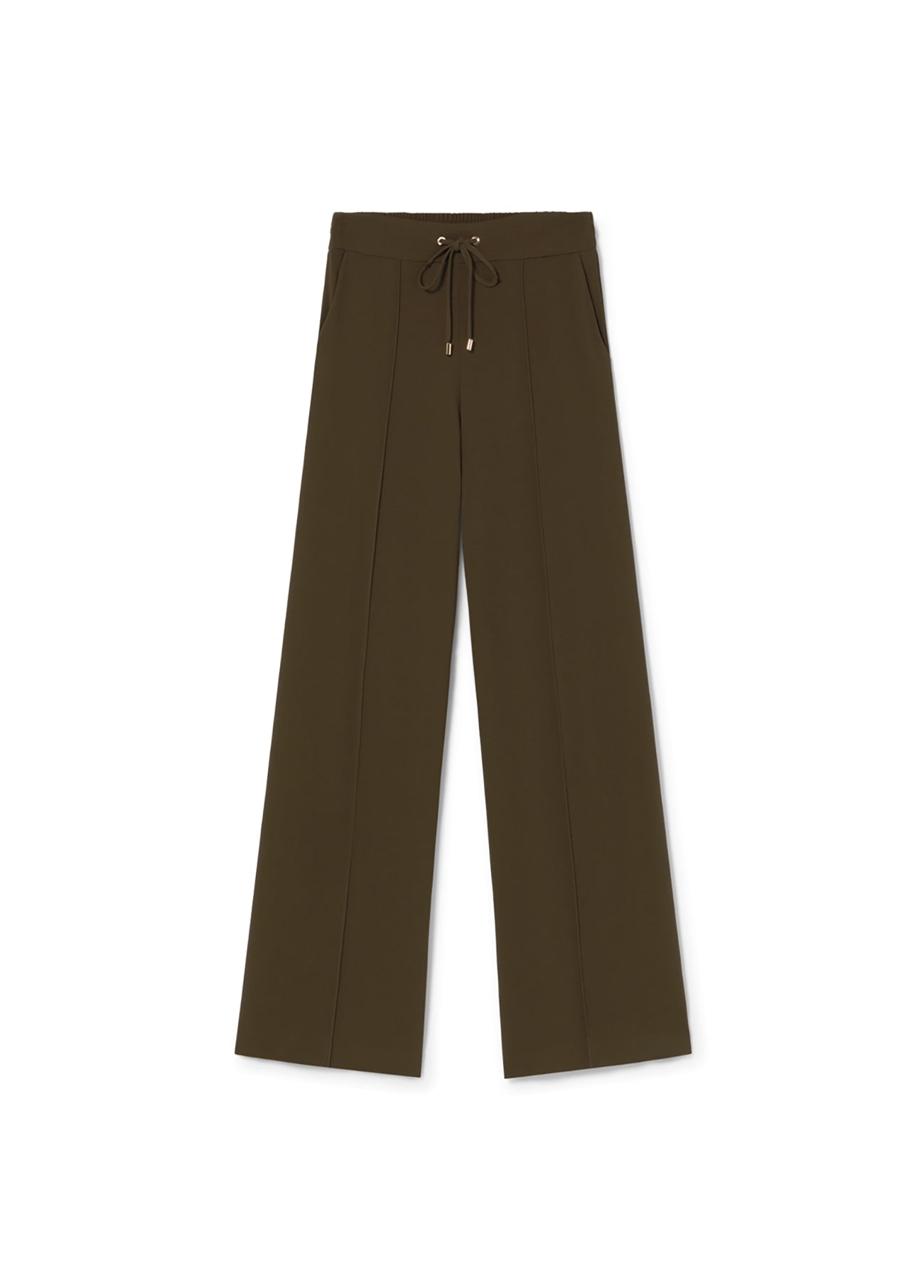 Straight Pants with Elastic and Central Crease