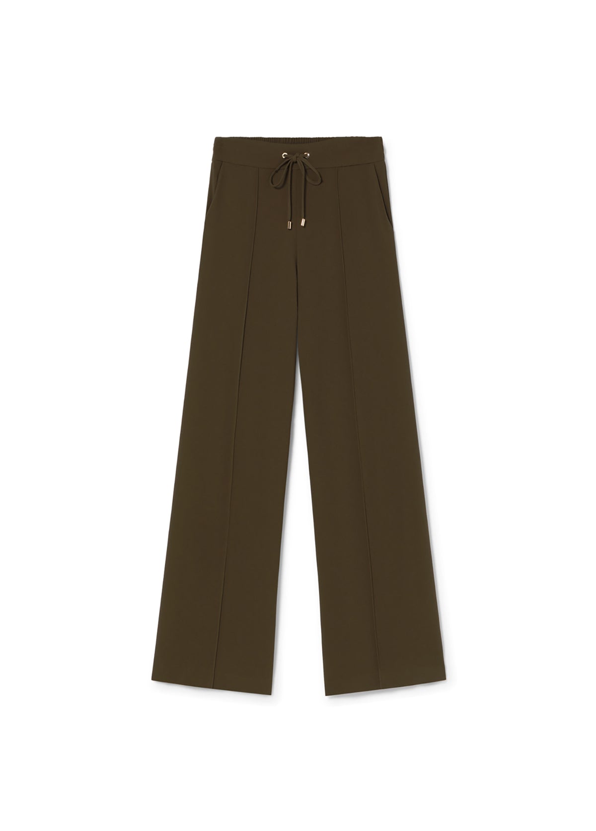 Straight Pants with Elastic and Central Crease