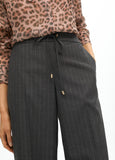 Straight Pinstripe Pants with Elastic Waist