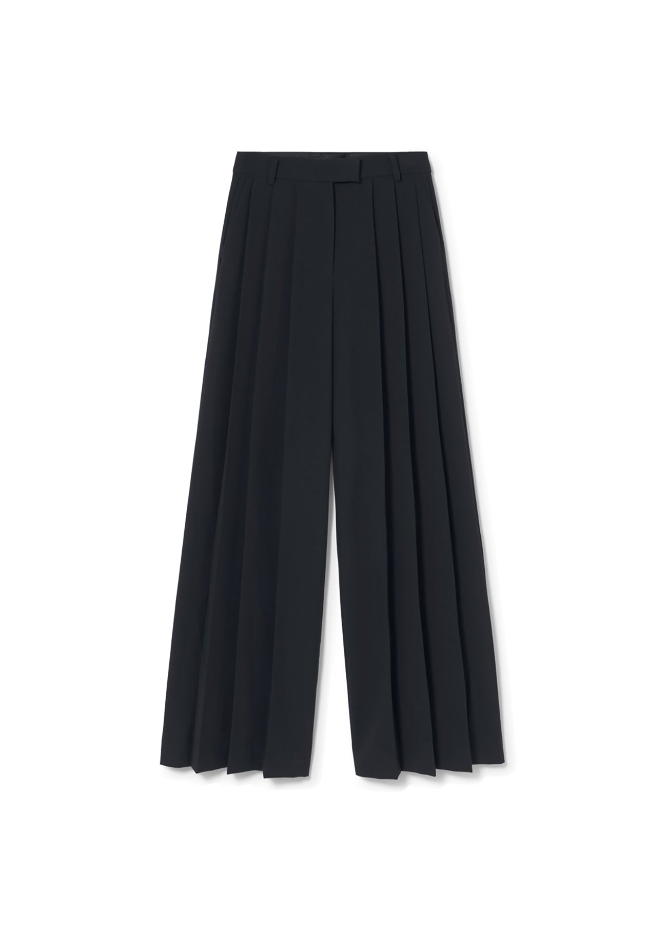 Wideleg pleated trousers
