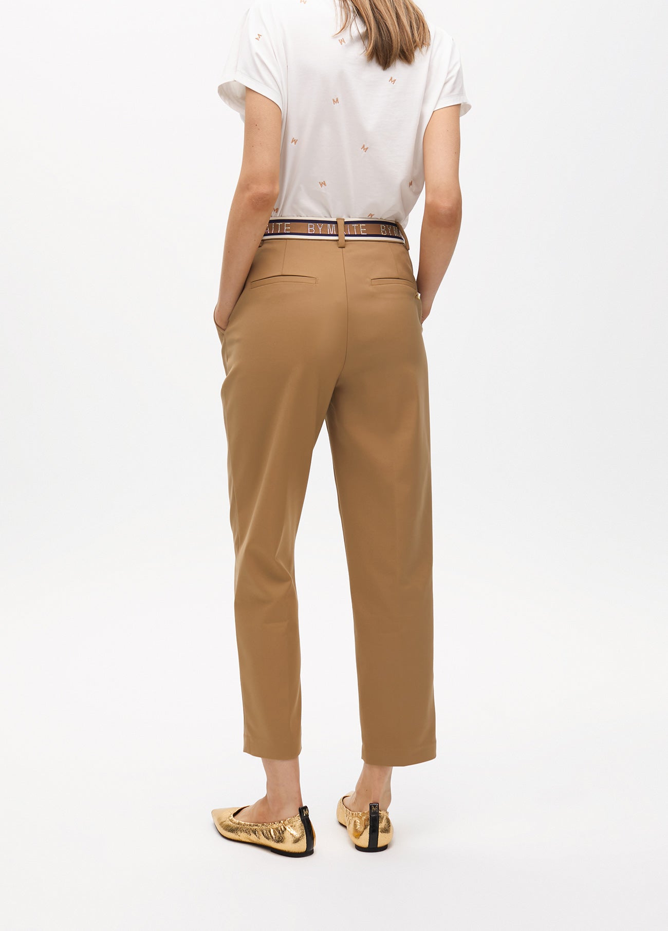 Chino Pants with Logo Elastic and Strass