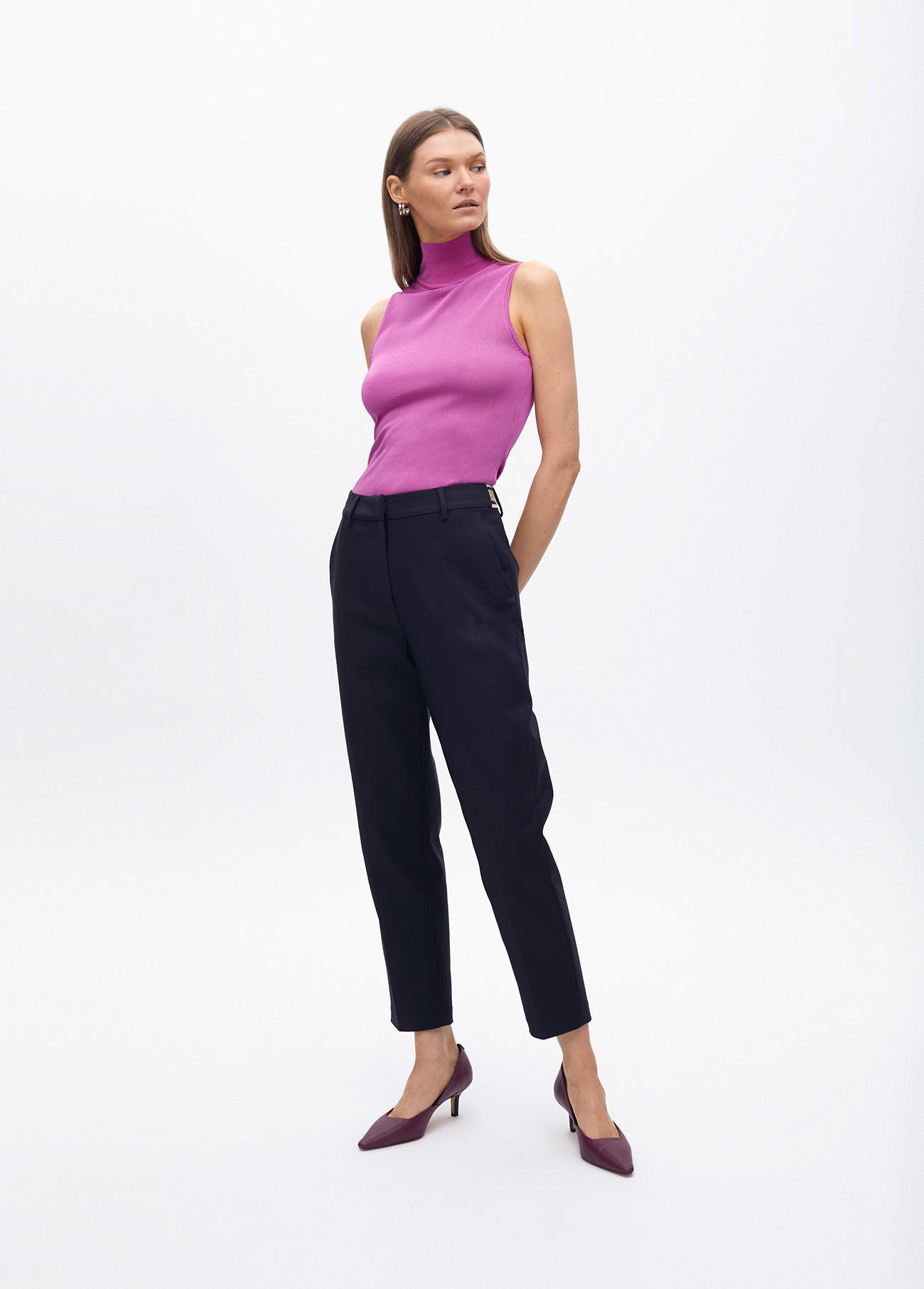 Chino Pants with Logo Elastic and Strass