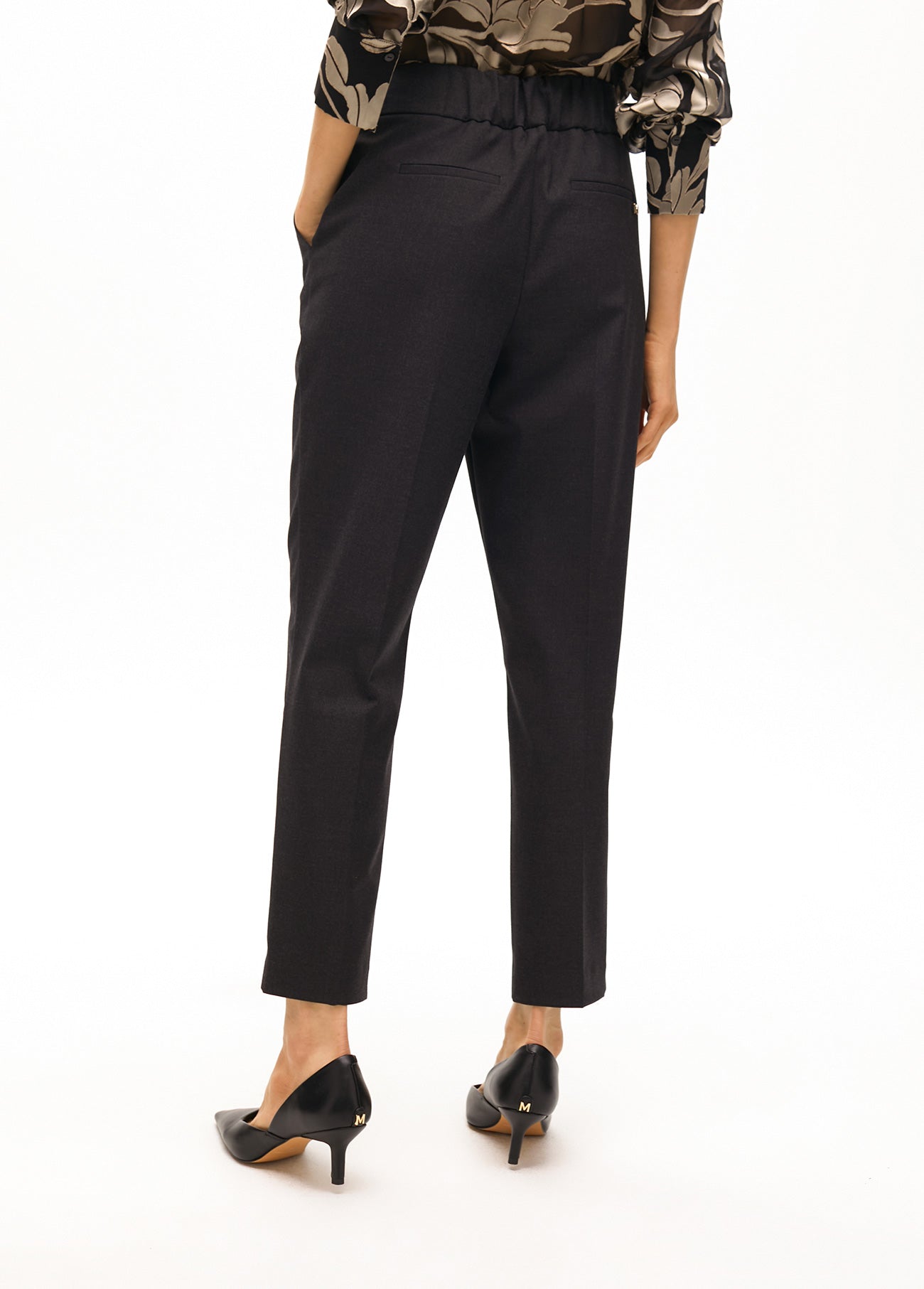 Chinos with waistband detail