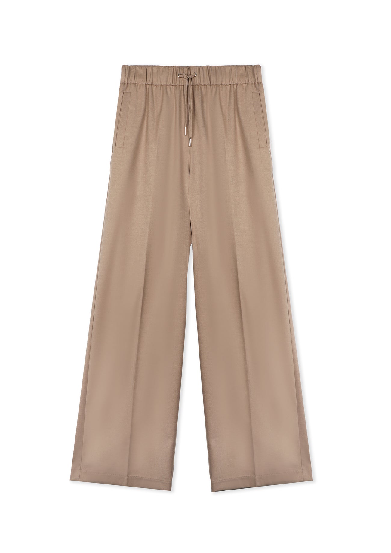 Straight fit trousers with an elasticated waistband and adjustable drawstring