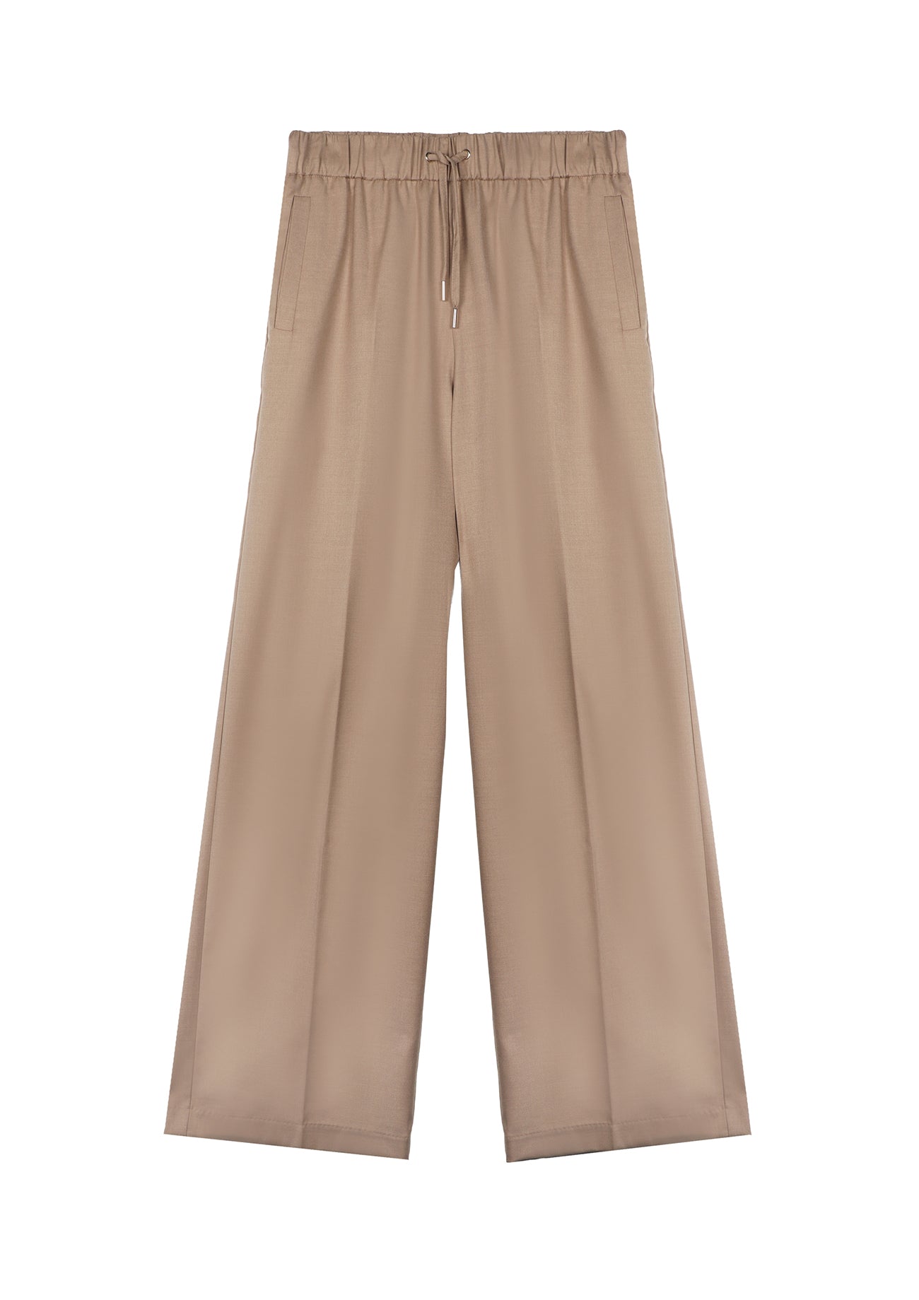 Straight fit trousers with an elasticated waistband and adjustable drawstring