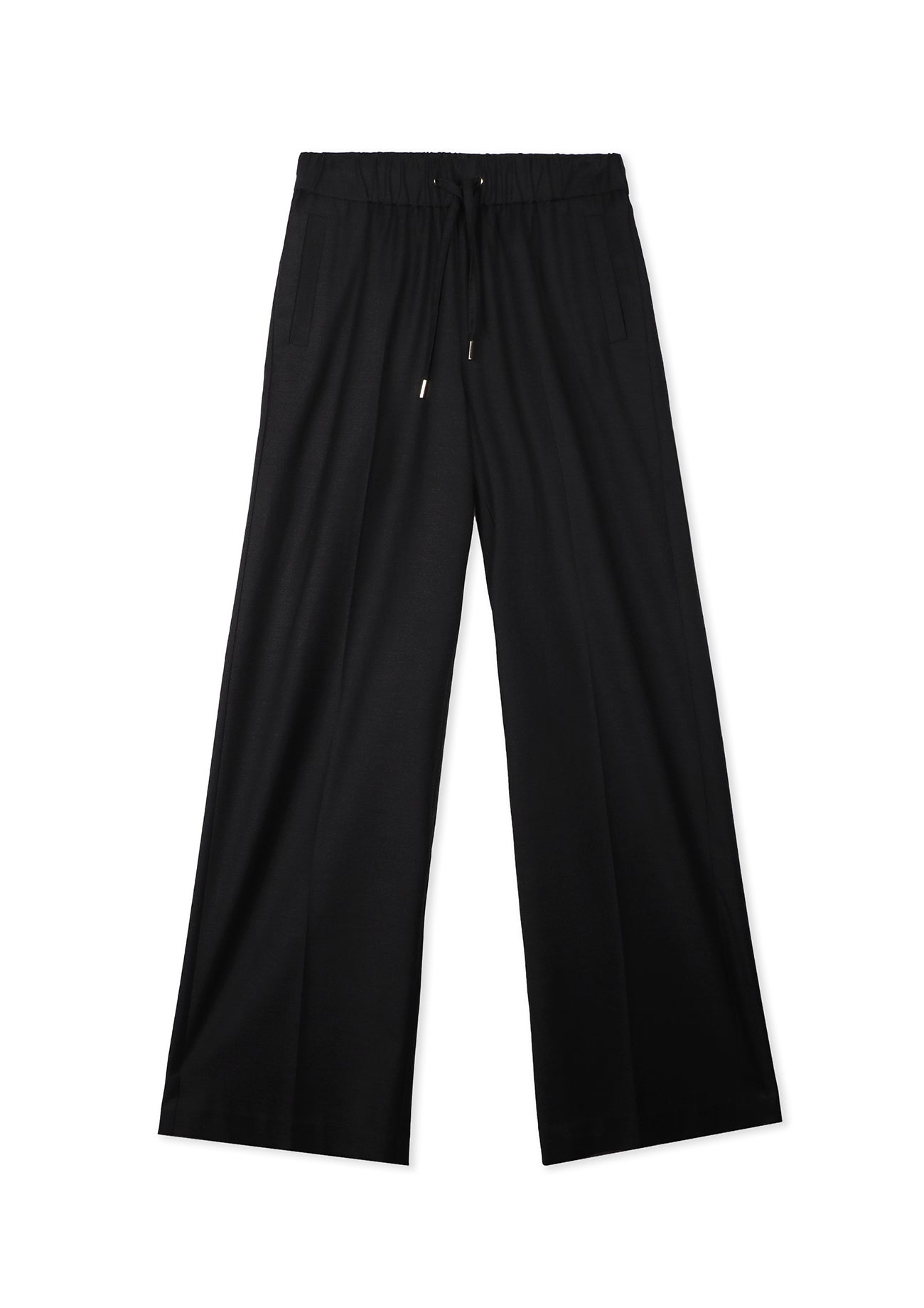 Straight fit trousers with an elasticated waistband and adjustable drawstring