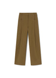 Cropped straight fit poplin trousers