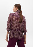 Logo Pattern Blouse with Neck Tie