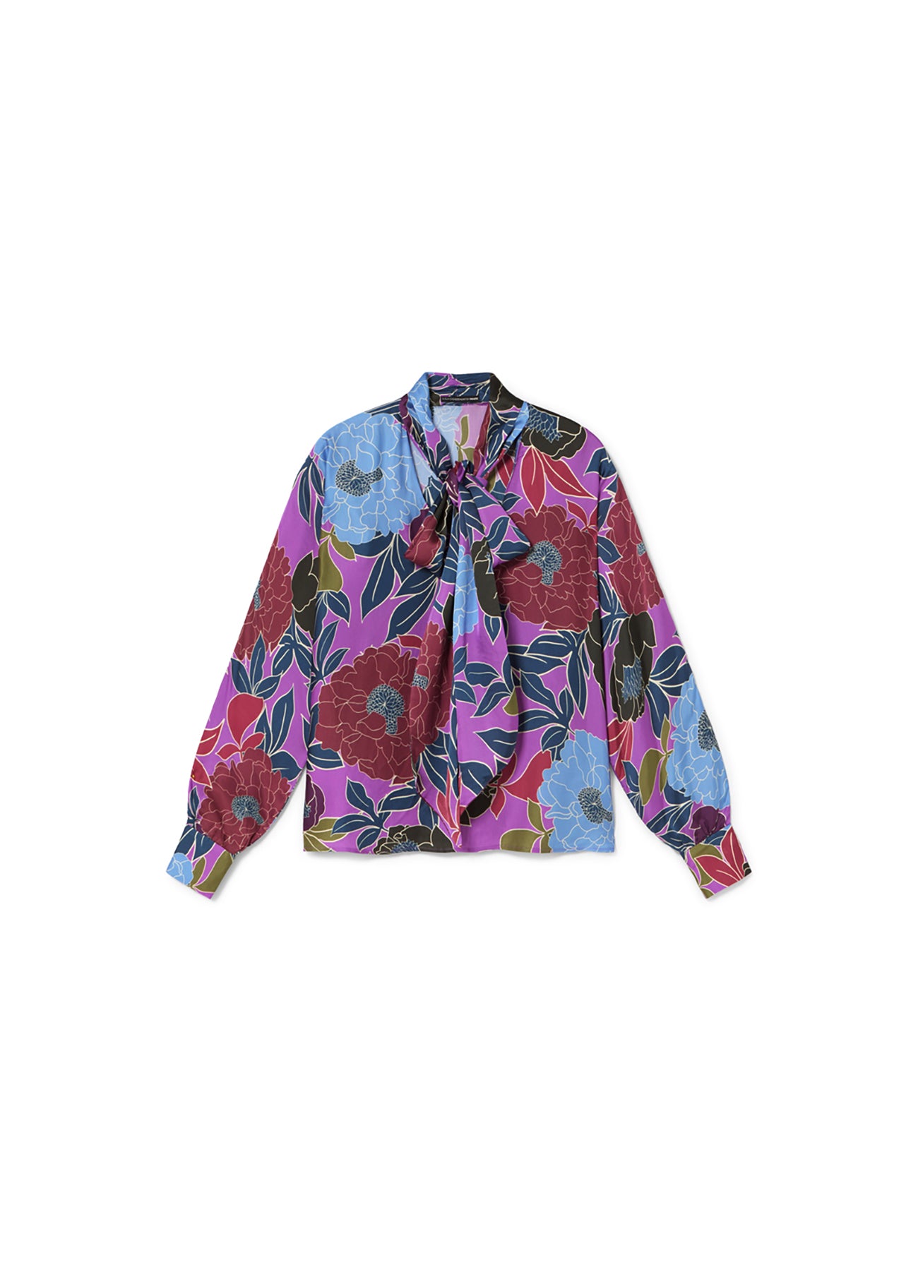 Floral Tie-Neck Blouse