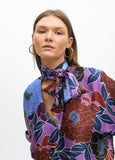 Floral Tie-Neck Blouse