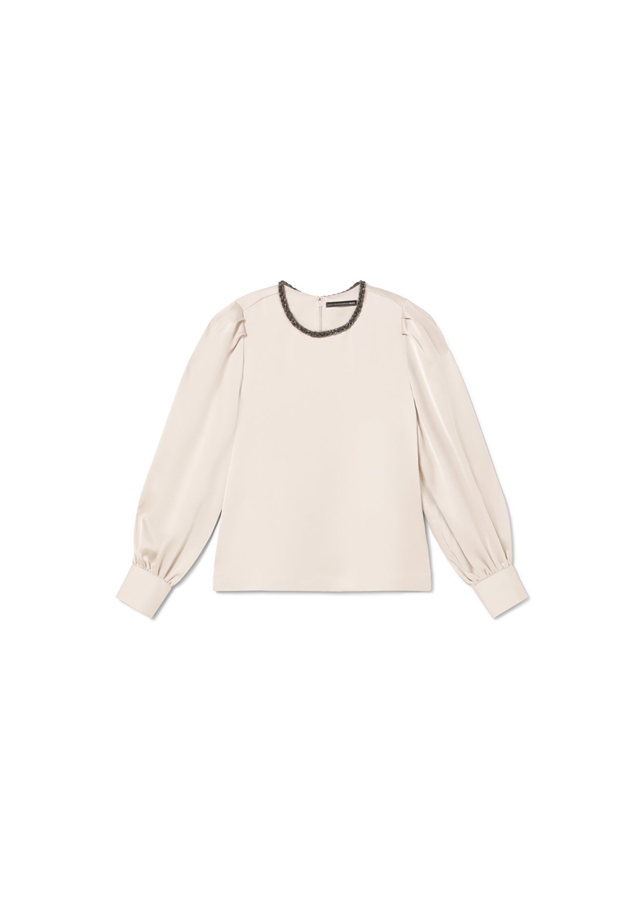 Blouse with Jewel Detail on Neckline