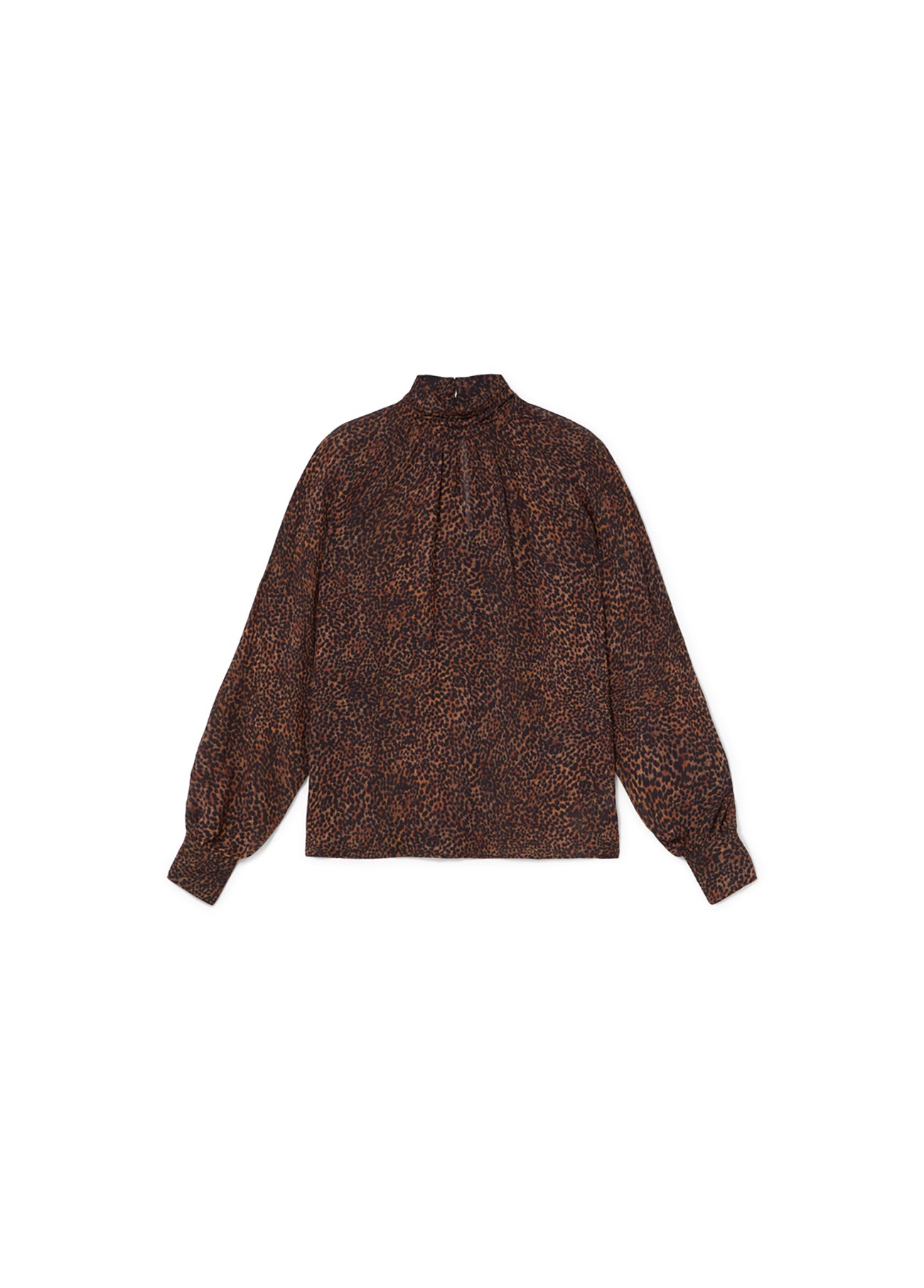 Animal Print Turtleneck Blouse