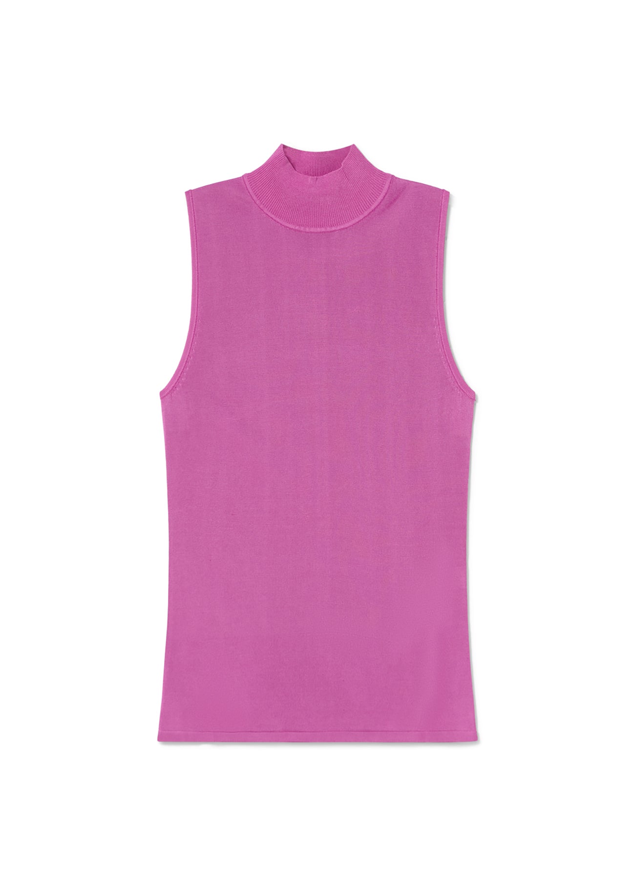 Sleeveless High Neck Knit Top