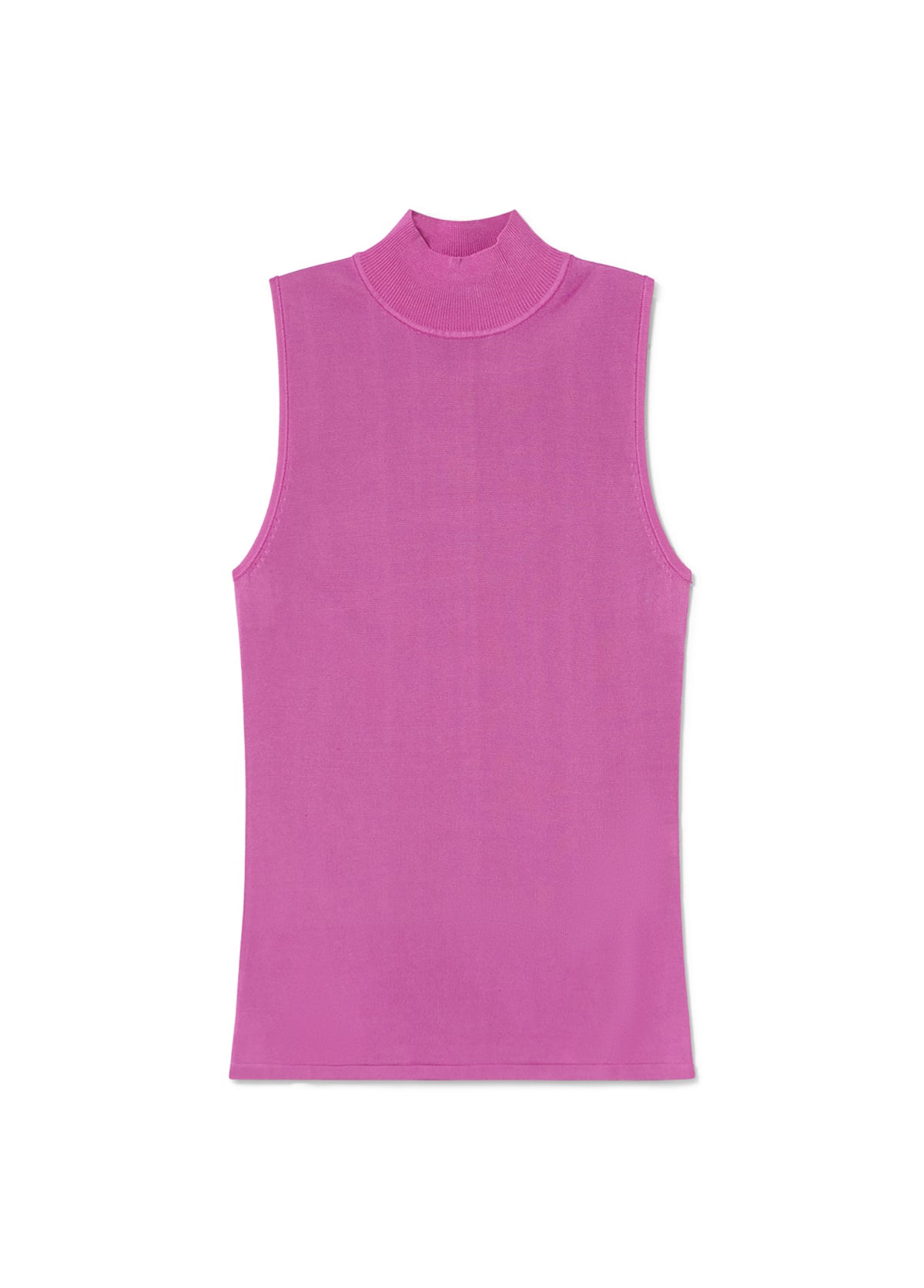 Sleeveless High Neck Knit Top