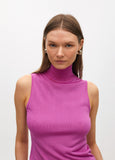 Sleeveless High Neck Knit Top