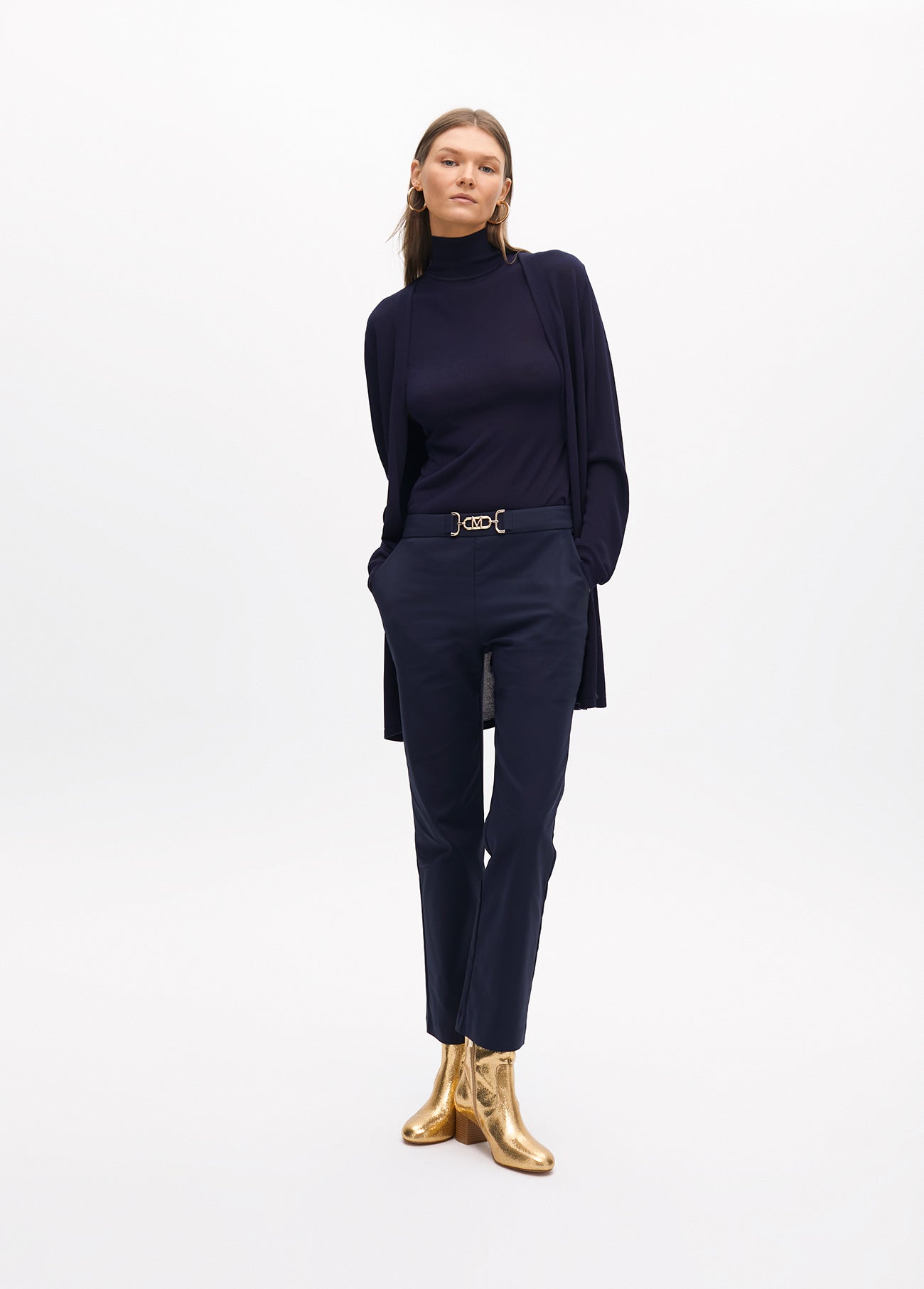 Sleeveless High Neck Knit Top