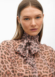 Animal Print Bow Blouse