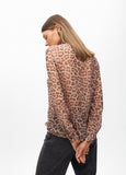Animal Print Bow Blouse