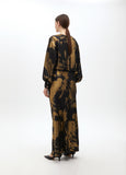 Long Printed Dress with Asymmetric Sleeve