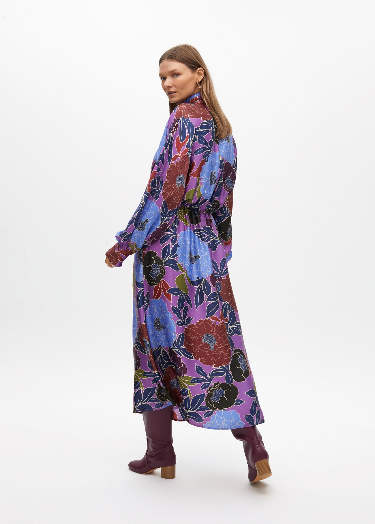 Long Floral Print Dress