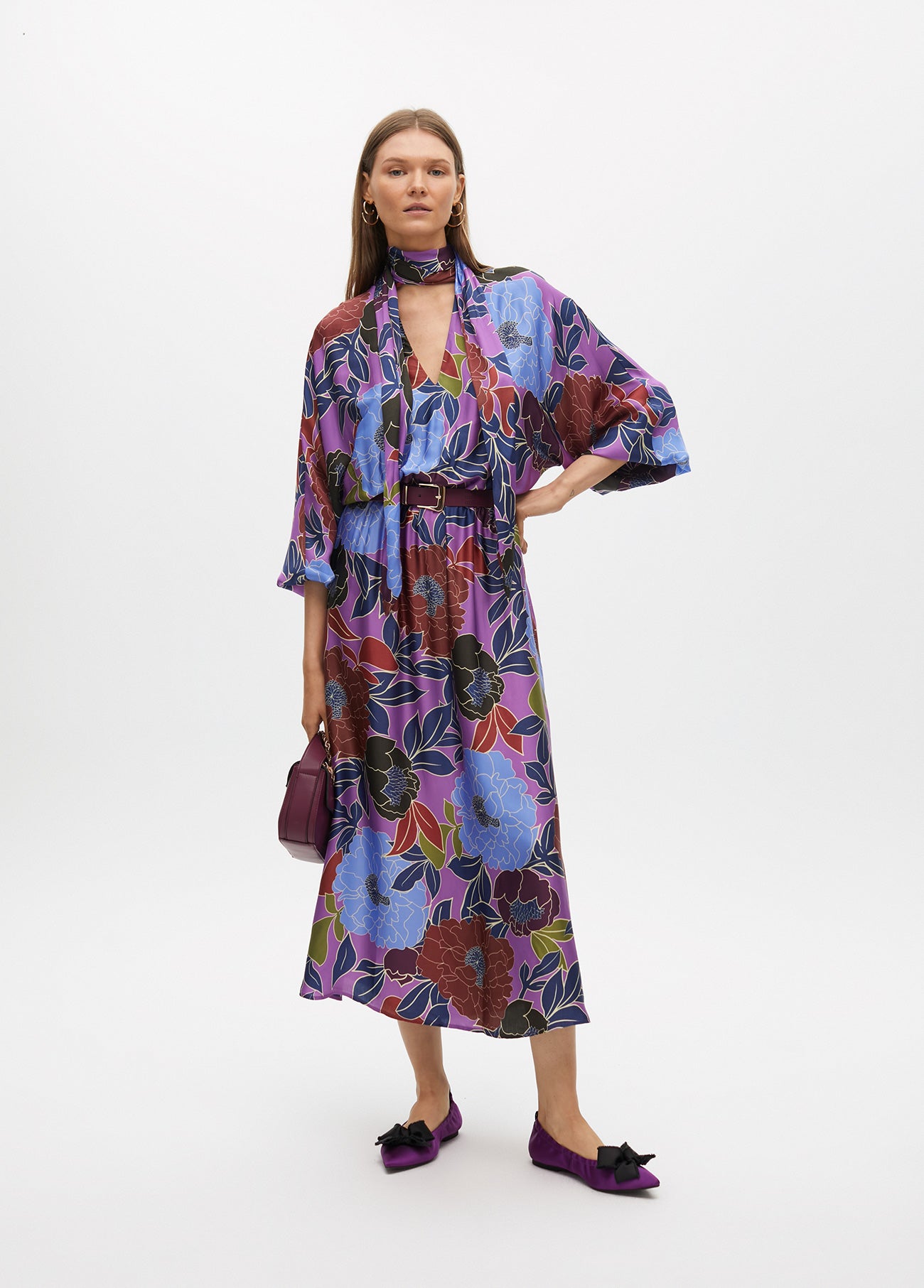 Long Floral Print Dress