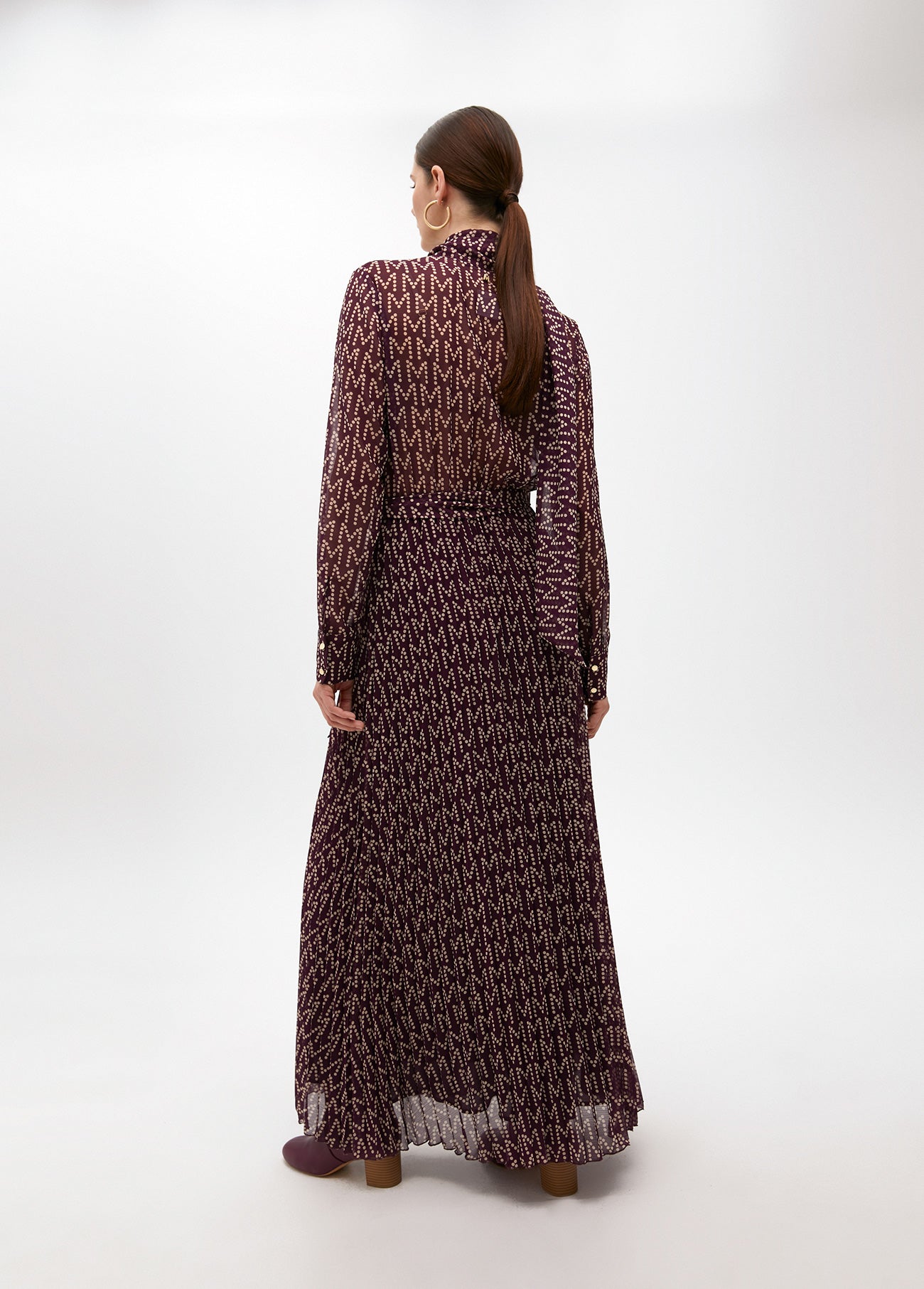 Pleated Long Logo Dress