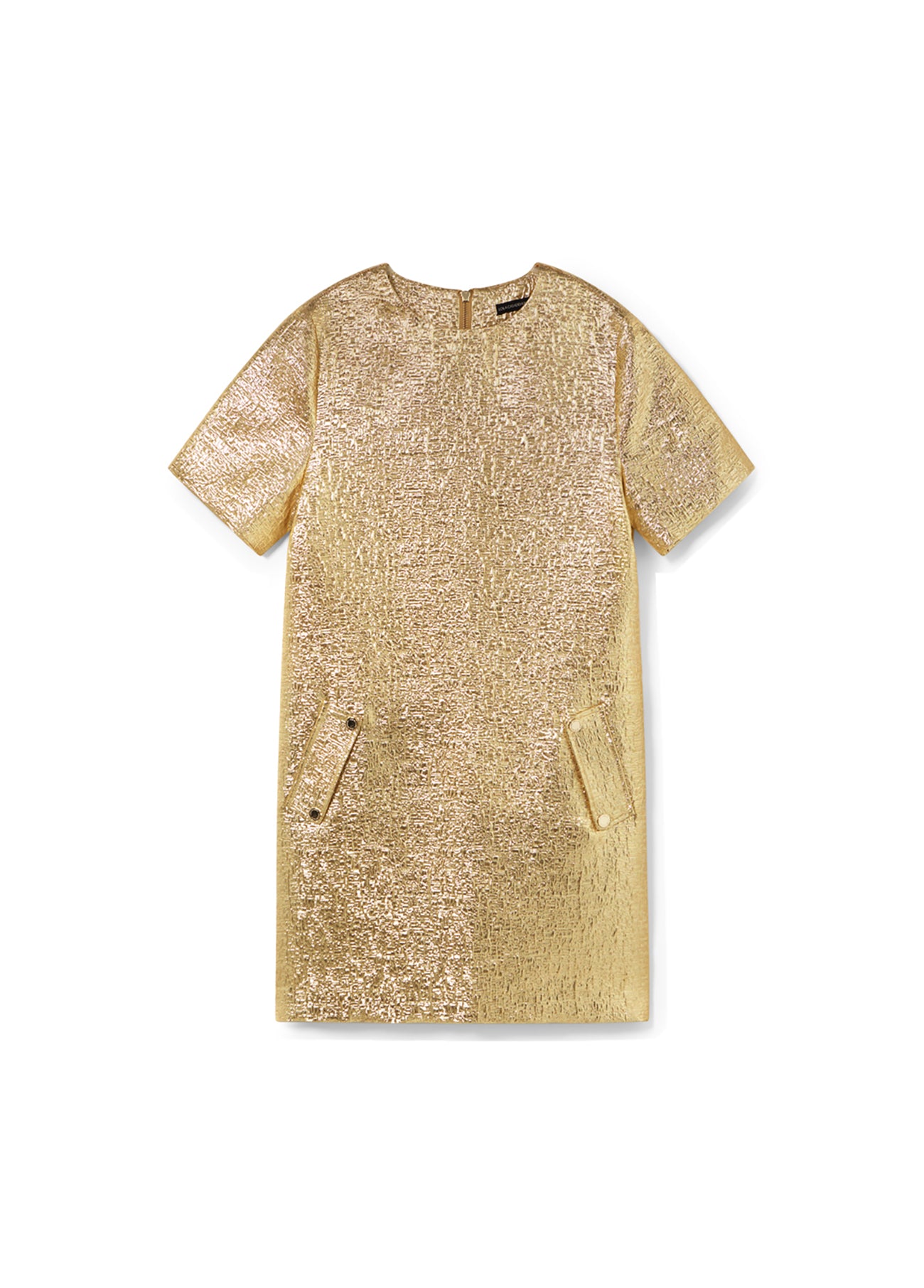 Short Cracked Gold Dress