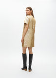 Short Cracked Gold Dress