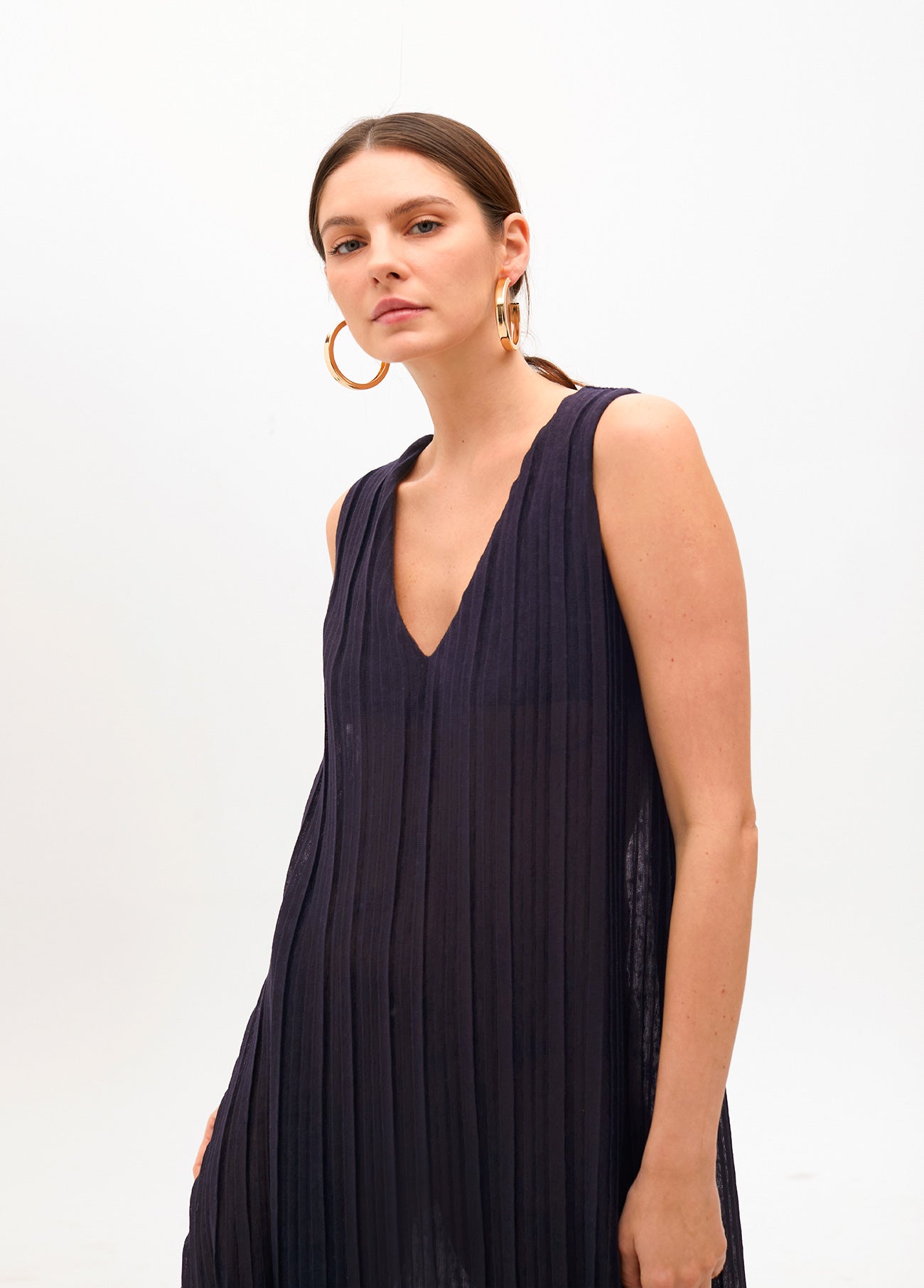 Pleated Strap Dress