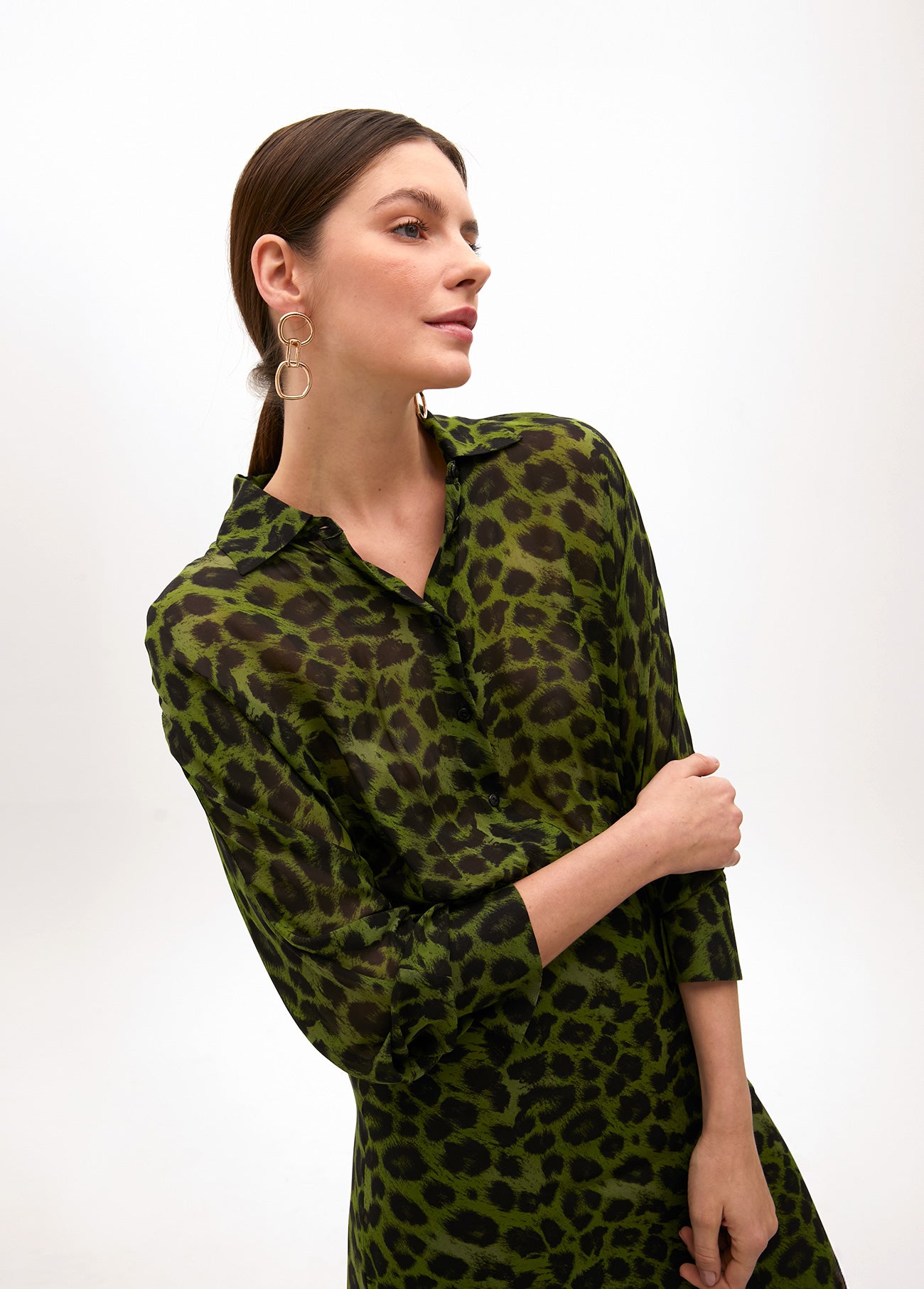 Flowy Printed Shirtdress