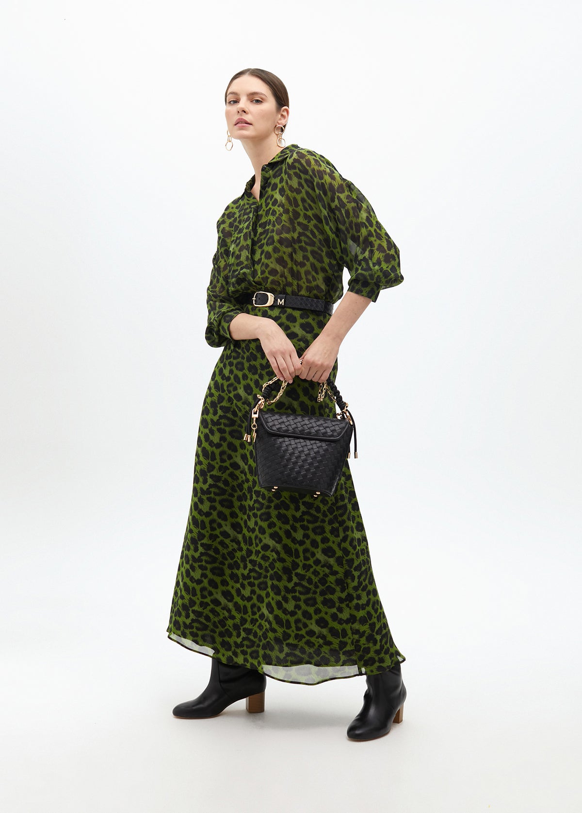 Flowy Printed Shirtdress