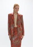 mf2602013-Floral motif sequin blazer-Brick