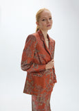 mf2602013-Floral motif sequin blazer-Brick