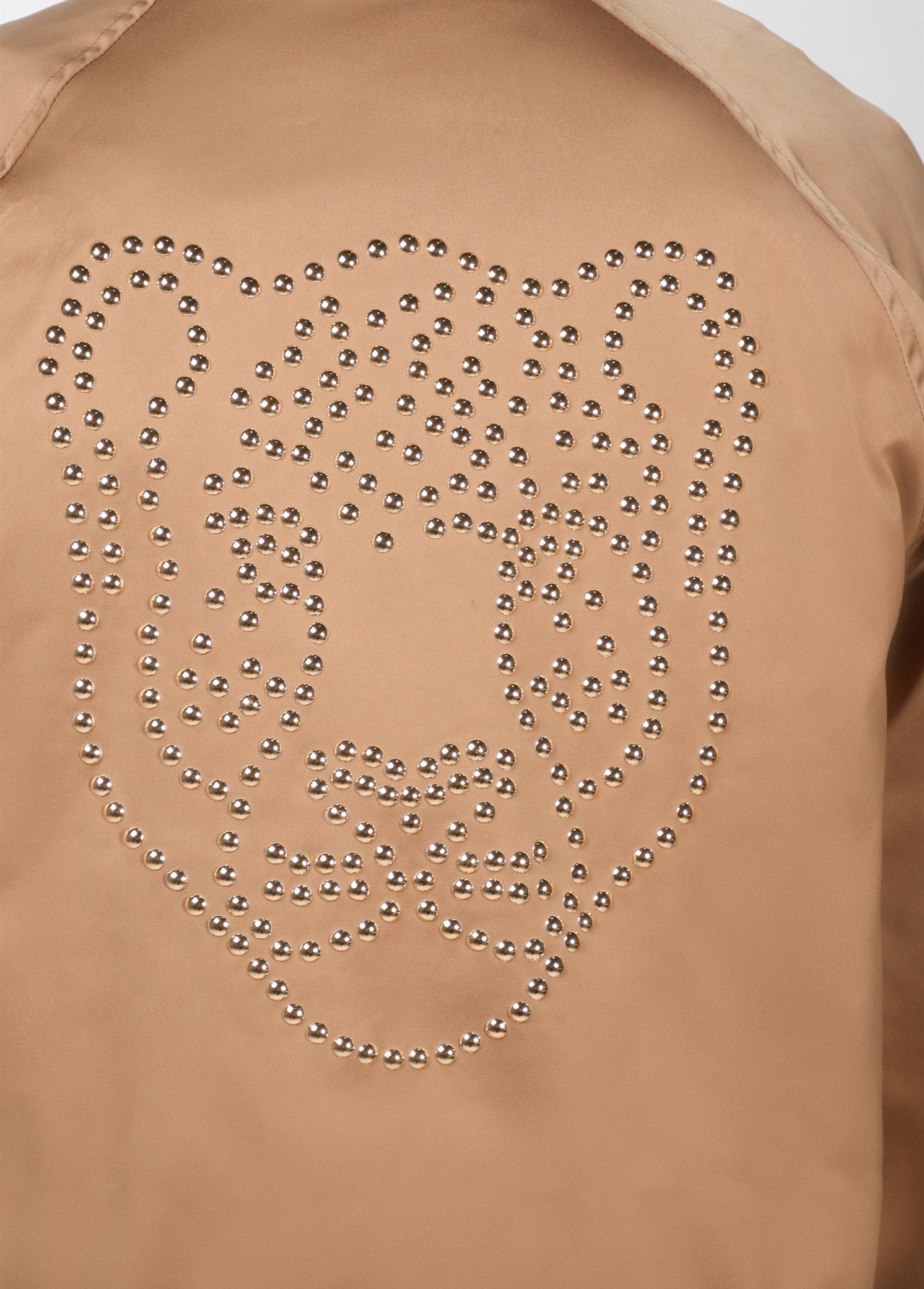 mf2602020-Satin bomber jacket with detachable fur-Beige
