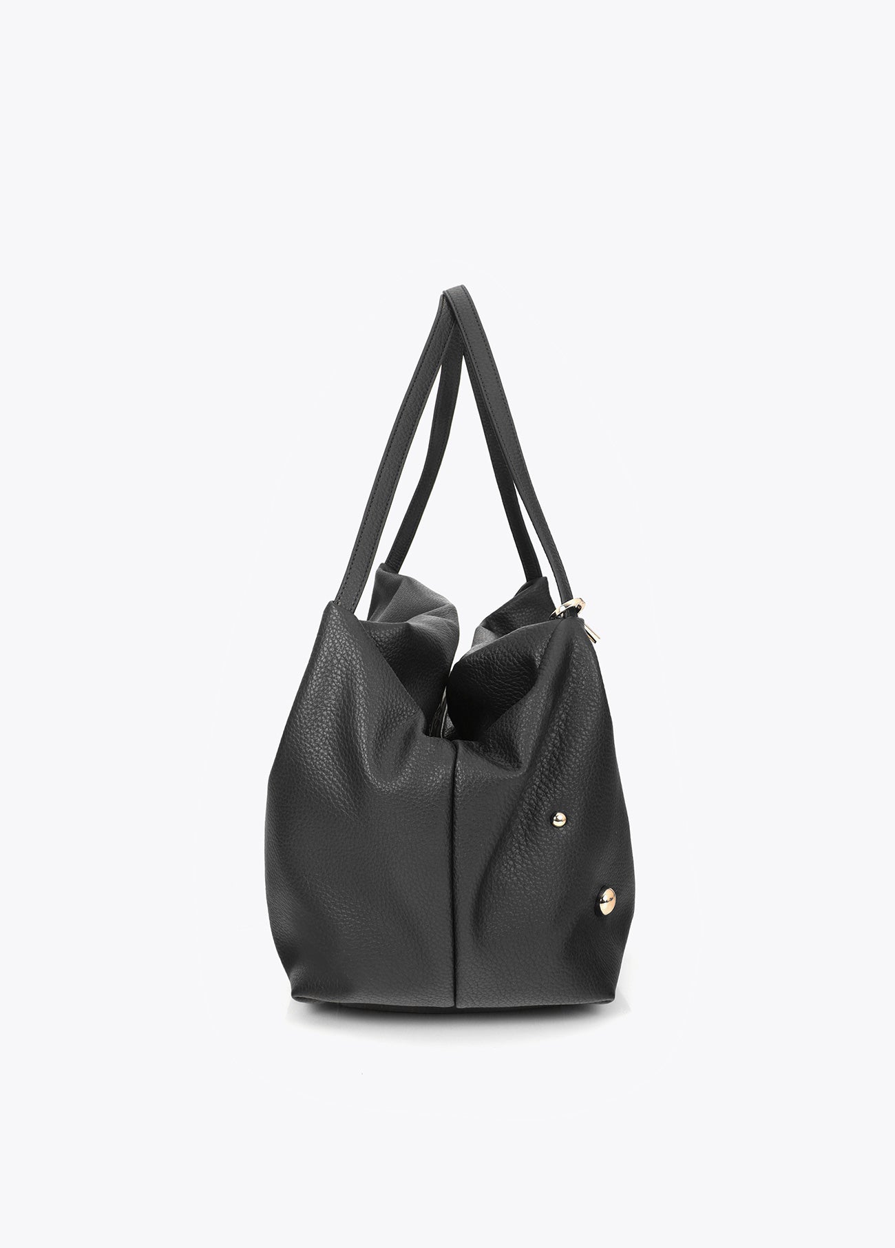 mf2604016-Multi-studded leather effect shopper-Black