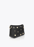 mf2604017-Multi-studded faux leather shoulder bag-Black