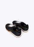 mf2605002-Sneaker with studded motifs combined in different materials and leather-Black-Black