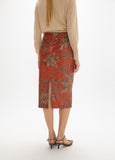 mf2608002-Sequin pencil skirt-Brick