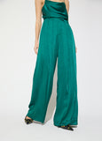 mf2614006-Palazzo crepe double darted pants-Dark Green